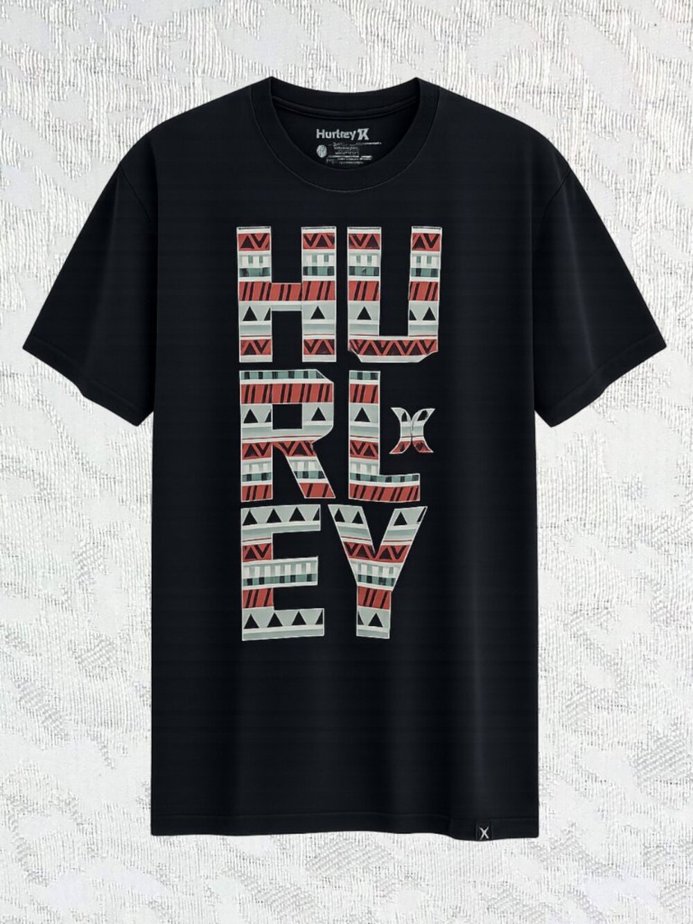 Hurley Unisex Classic Fit 100% Cotton Black Short Sleeve Graphic Tee Size L